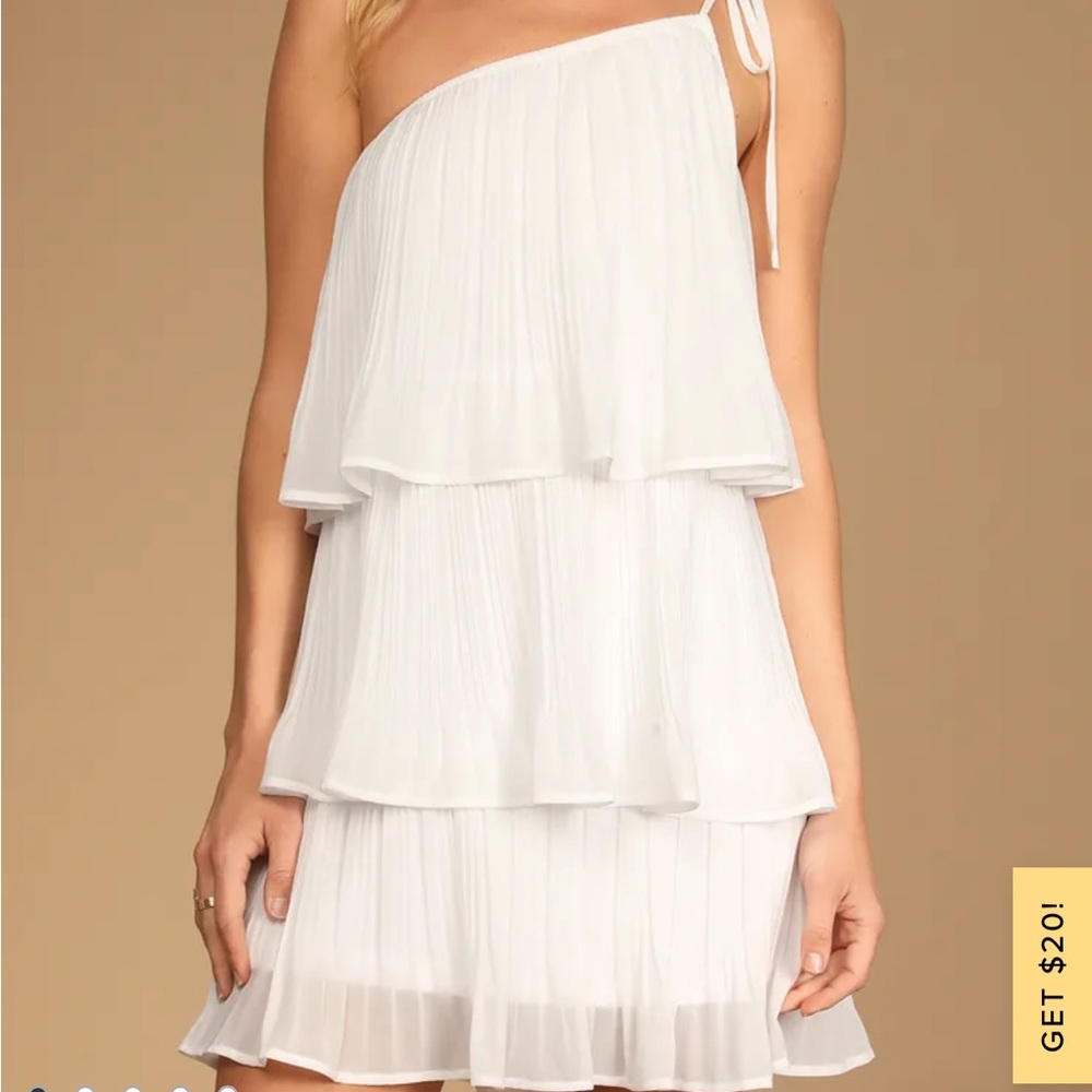 One shoulder pleated dress